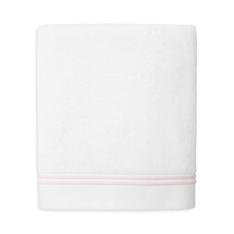 Sferra Aura Nuova Cotton Terry Bath Sheet In White/ Pink
