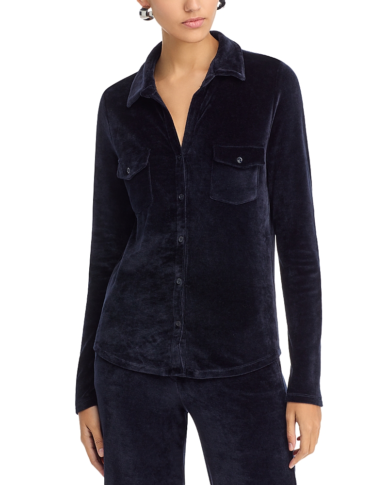 MAJESTIC VELOUR BUTTON FRONT SHIRT