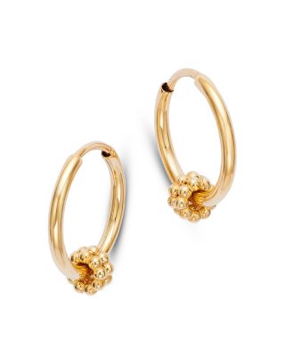 Moon & Meadow - 14K Yellow Gold Beaded Small Endless Hoop Earrings