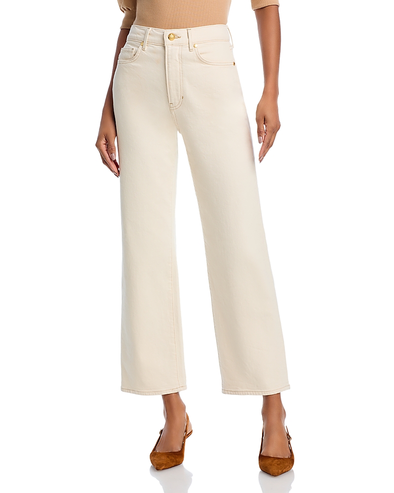 Veronica Beard Dylan High Waist Ankle Relaxed Straight Leg Jeans In White