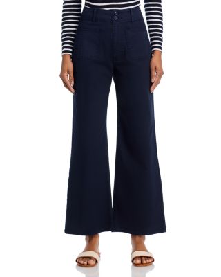 Grant High Rise Cropped Wide Leg Jeans in Navy 