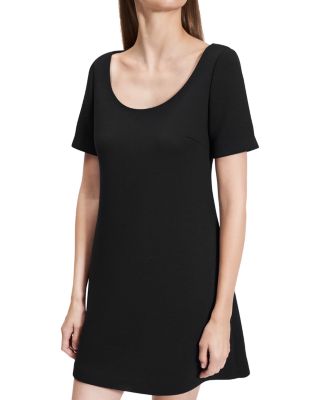 Theory - Scuba Scoop Neck A Line Mini Dress
