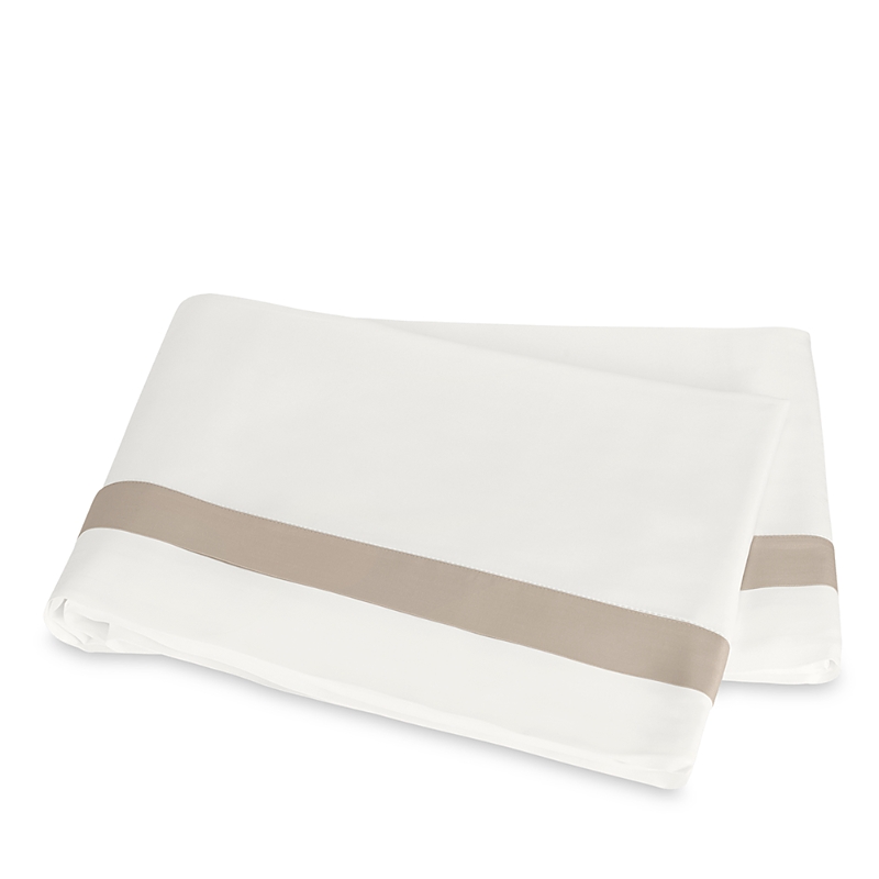 Matouk Ambrose King Flat Sheet In Bone/khaki