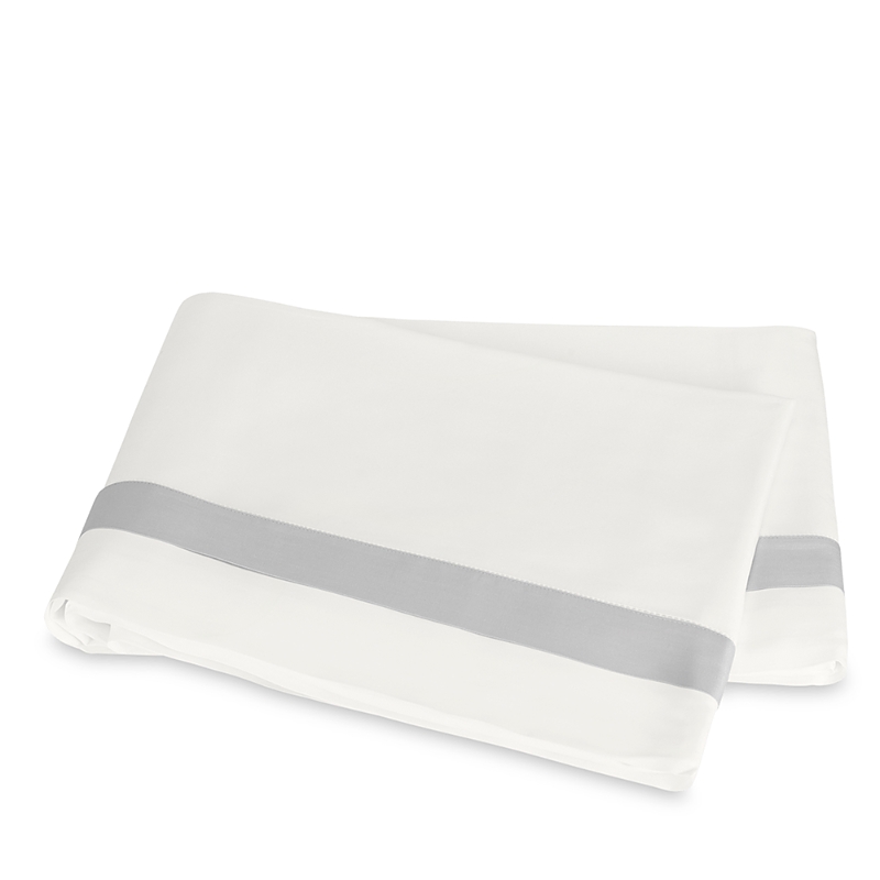 Matouk Ambrose Flat Sheet, King In Bone/silver