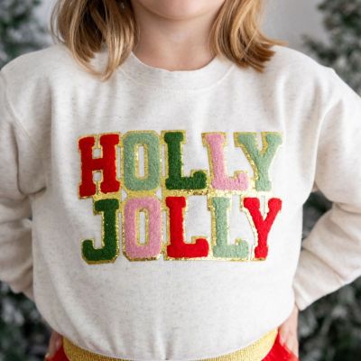  Unisex Holly Jolly Patch Christmas Sweatshirt