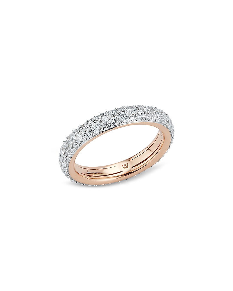Walters Faith 18k Rose & White Gold Diamond Pave Eternity Band In White/pink