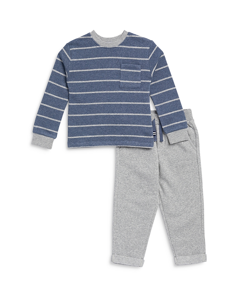 Splendid Boys' Pocket Pullover Long Sleeved Top & Pants Set - Little Kid In Heather Grey