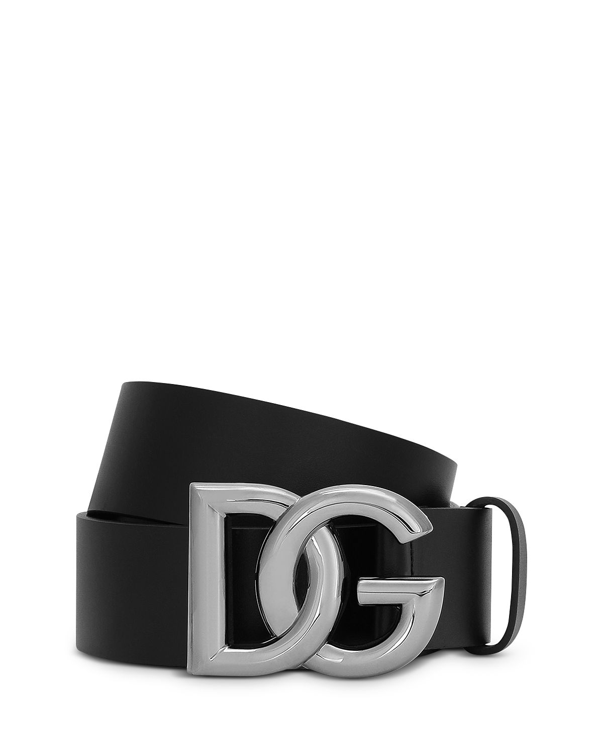 Dolce & Gabbana Men's Leather Dg Logo Pin Buckle Belt
