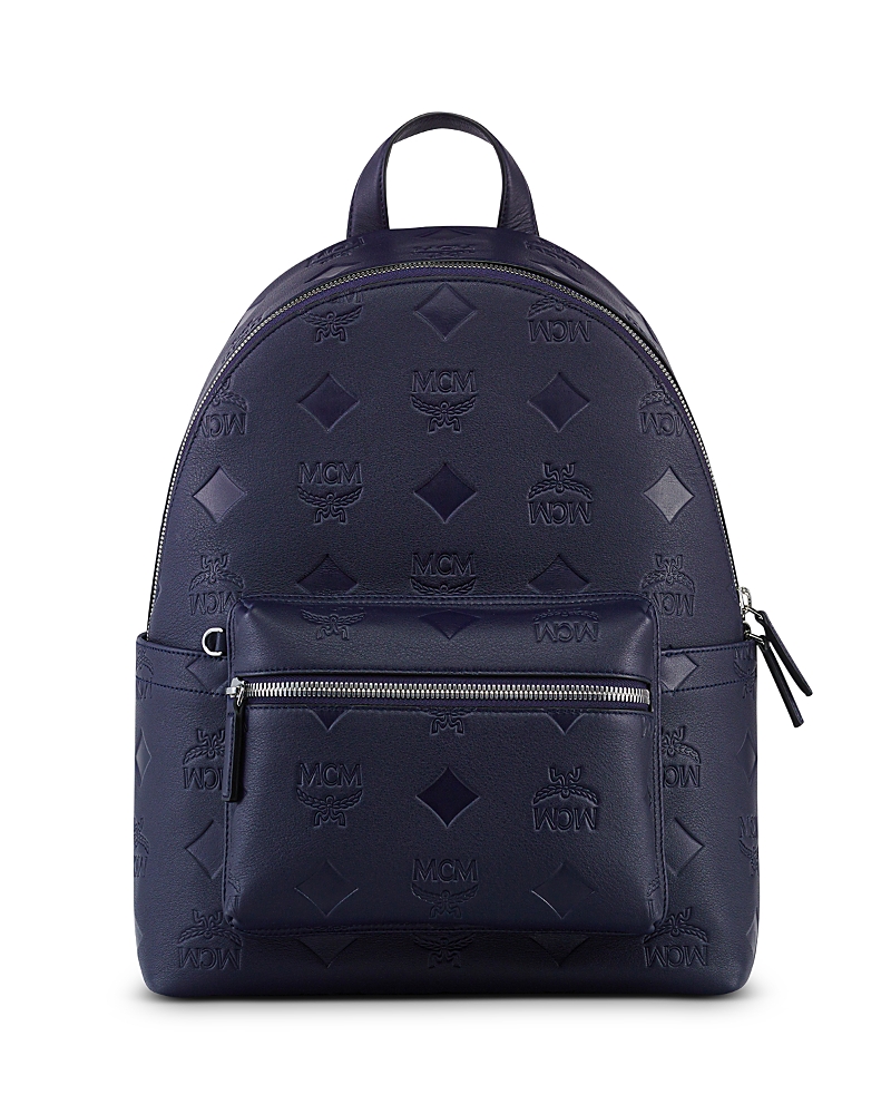 Mcm Stark Eb Maxi Monogram Backpack In Navy Blazer