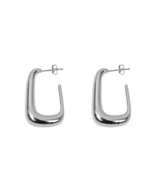 Argento Vivo Puffy Rectangle Hoop Earrings in Sterling Silver