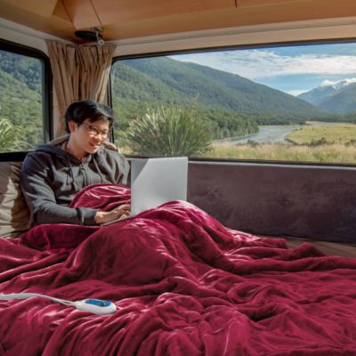 Heated Microlight to Berber Throw, 60" x 70"