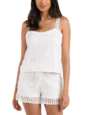 La Blanca - Waverly Crochet Swim Cover-Up Top