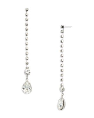 Crystal Pear Shoulder Sweeping Drop Earrings