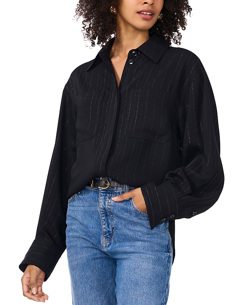 Vince Camuto Metallic Pinstriped Shirt