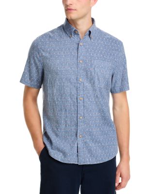 Faherty Breeze Short Sleeve Printed Button Front Shirt