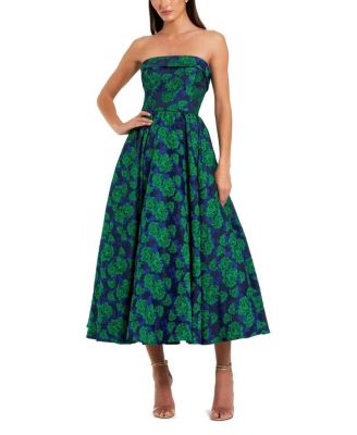 Mac Duggal - Brocade Strapless A Line Midi Dress