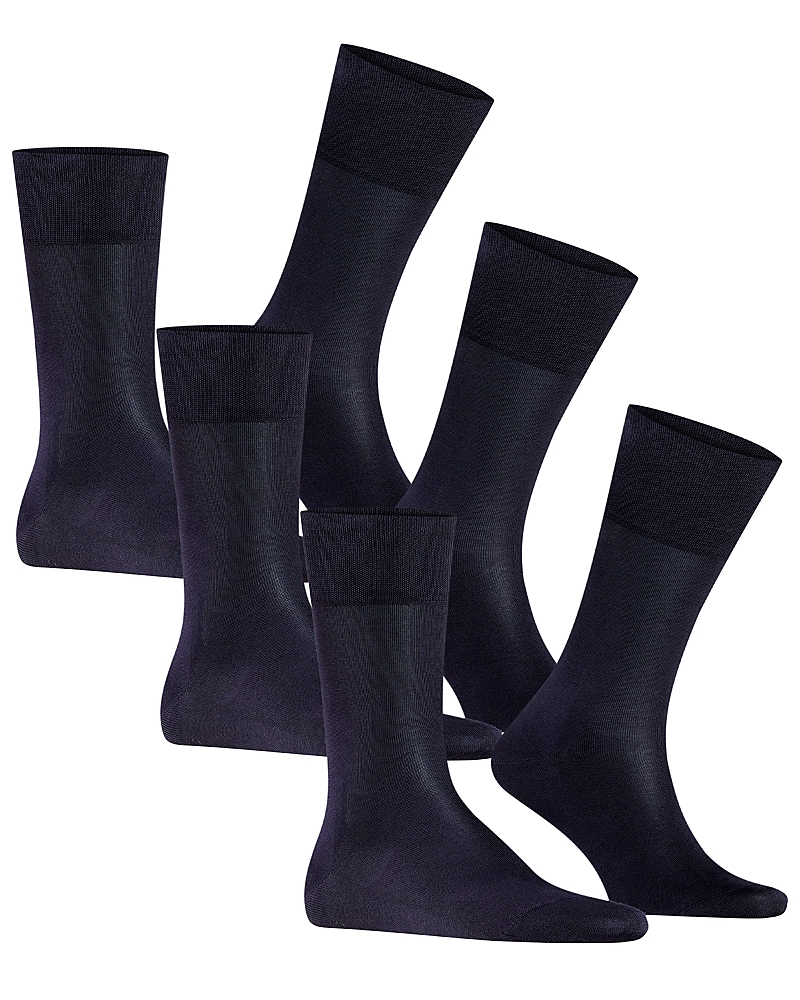 Falke Tiago Cotton Dress Socks In Dark Navy