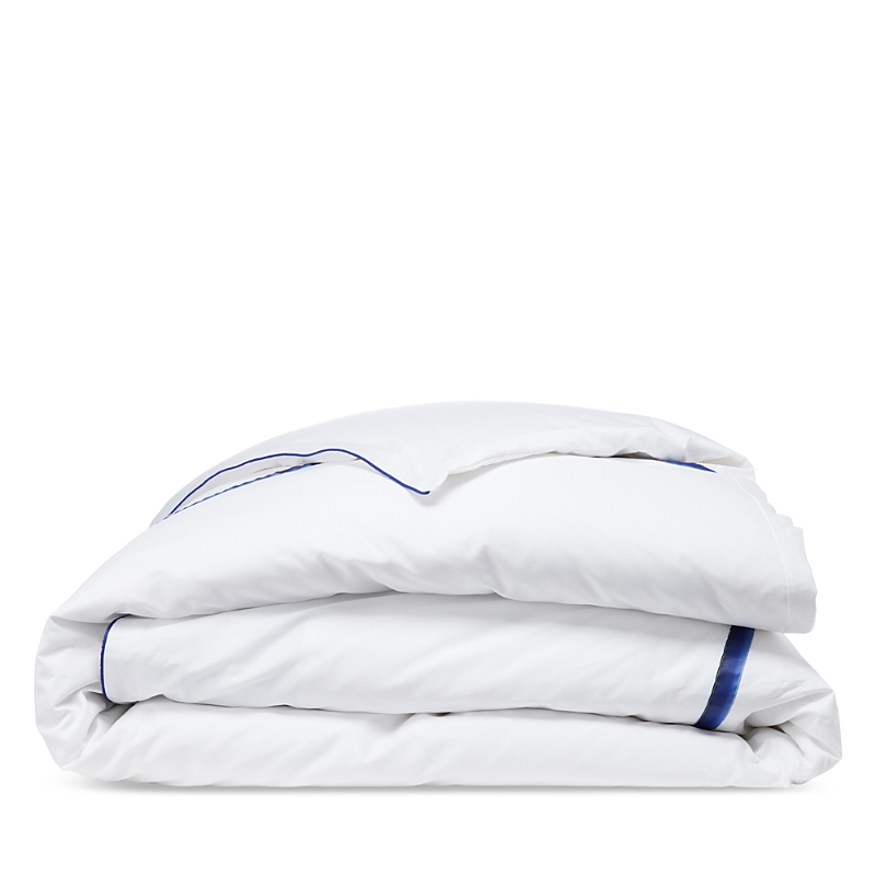 Amalia Home Collection Lagos Gradient Egyptian Cotton Sateen Duvet Cover, King In White/navy
