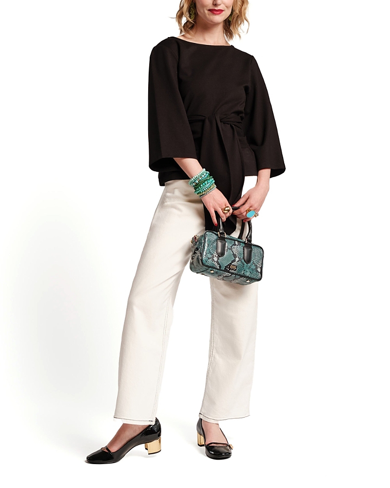 Frances Valentine Whitney Wrap Top In Black