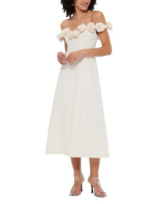 LEO LIN - Annette Floral Off The Shoulder Midi Dress
