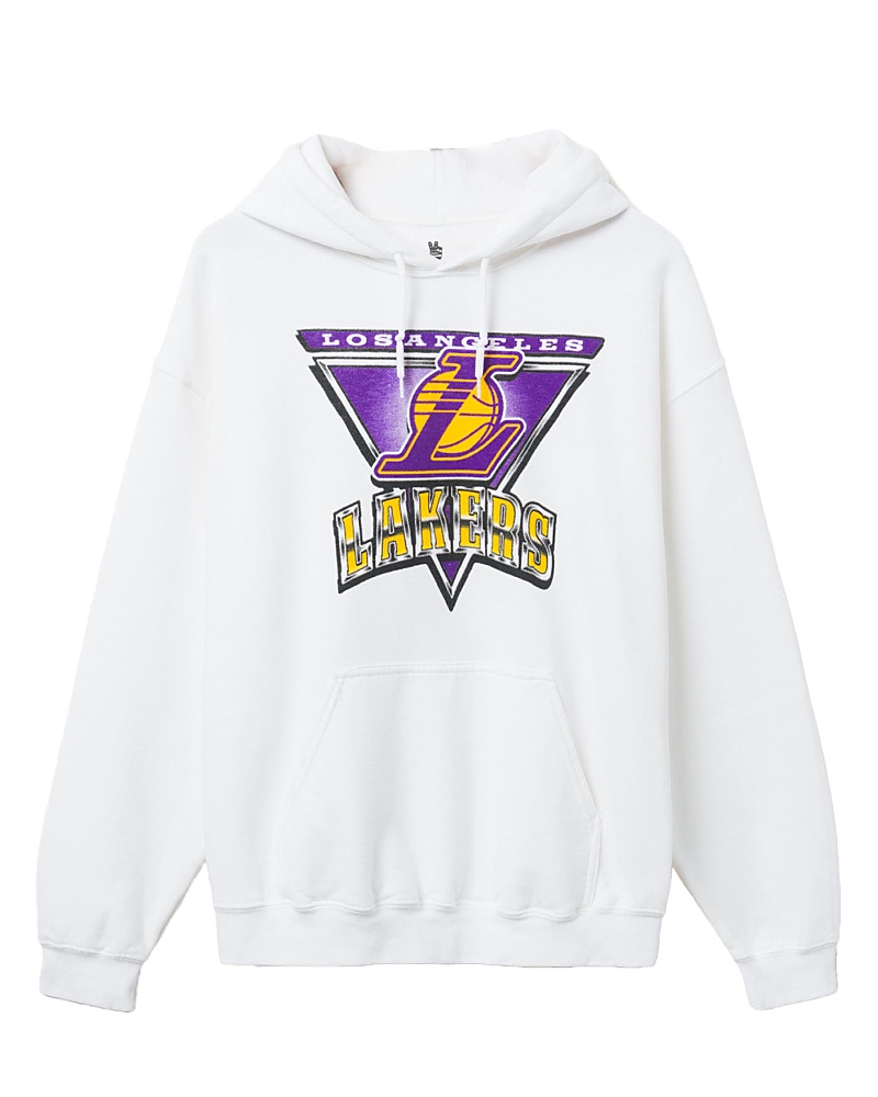Junk Food Clothing Unisex Nba Los Angeles Lakers Triangle Hoodie In White