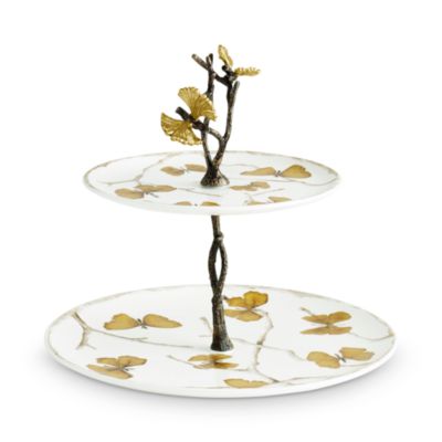 Butterfly Ginkgo 2 Tier Etagere