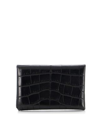 Pre-Owned Hermes Calvi Card Holder Alligator