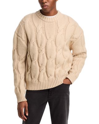Chunky Regular Fit Cable Knit Wool Sweater 