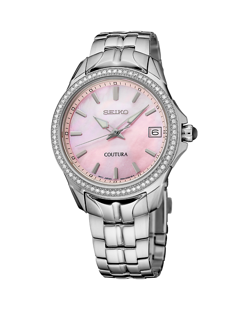Seiko Watch Coutura Diamonds Watch, 34mm In Pink/silver