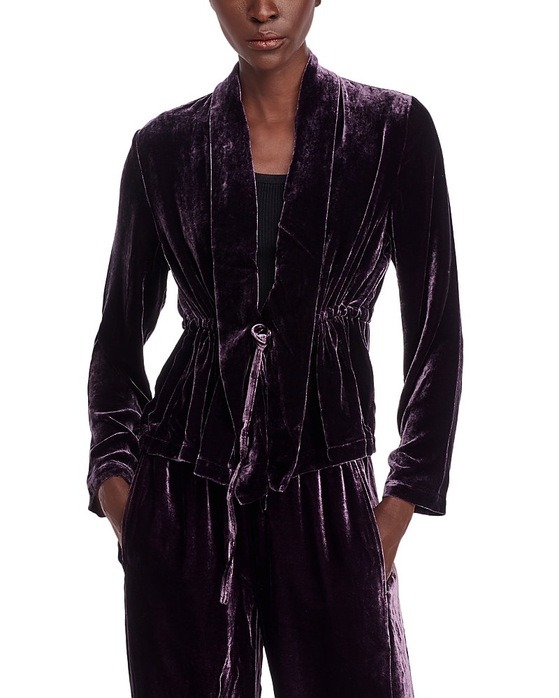 Eileen Fisher Shawl Collar Velvet Jacket In Violet