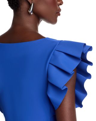 Ruffle Sleeve V Neck Top