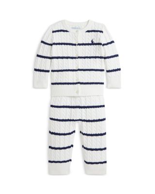 Ralph Lauren - Girls' Striped Cotton Cardigan & Pant Set - Baby