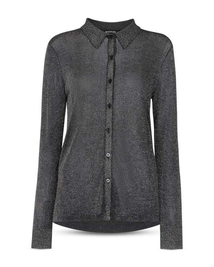 Sparkle Knit Collared Shirt