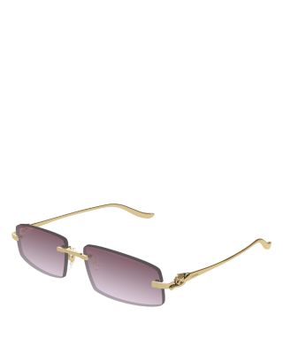 Cartier Panthere Classic Rimless Rectangle Sunglasses, 58mm