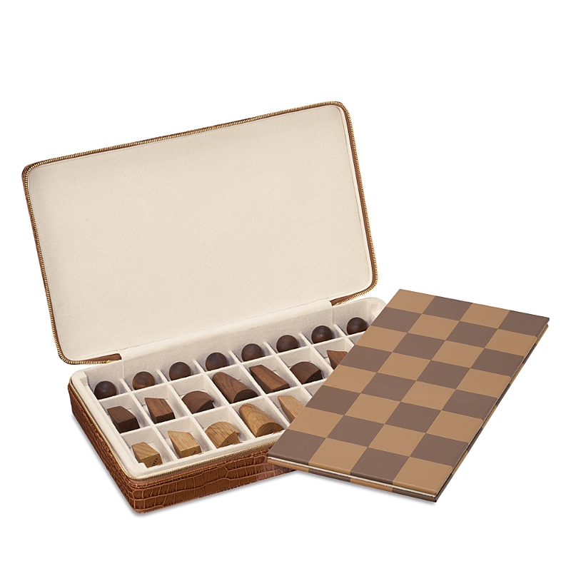Aerin Enzo Travel Chess Set in Chestnut