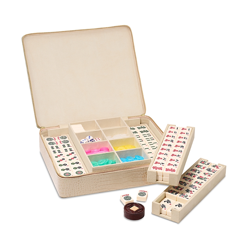 Aerin Enzo Travel Mahjong Set in Fawn