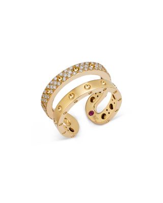 Roberto Coin 18K Yellow Gold Diamond Double Symphony Ring