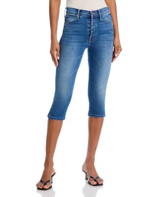 MOTHER - The Stunner Bunny Snip High Rise Cropped Jeans in Connect the Dots