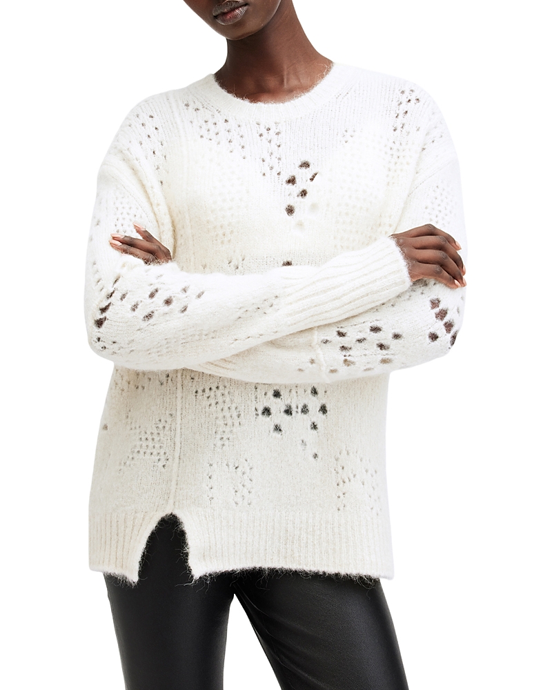 Allsaints Winnie Crewneck Sweater In Chalk White