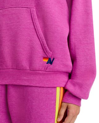 Wave Pullover Hoodie and Rainbow-Stripe Sweatpants