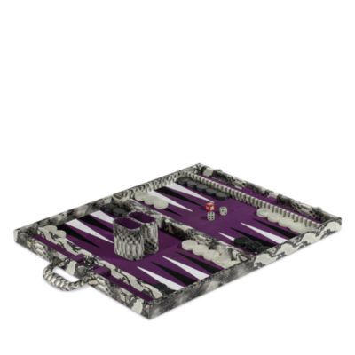 Faux Leather Snakeskin Backgammon Set