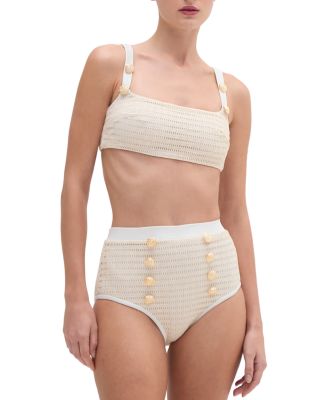 Metallic Knit Bikini Top