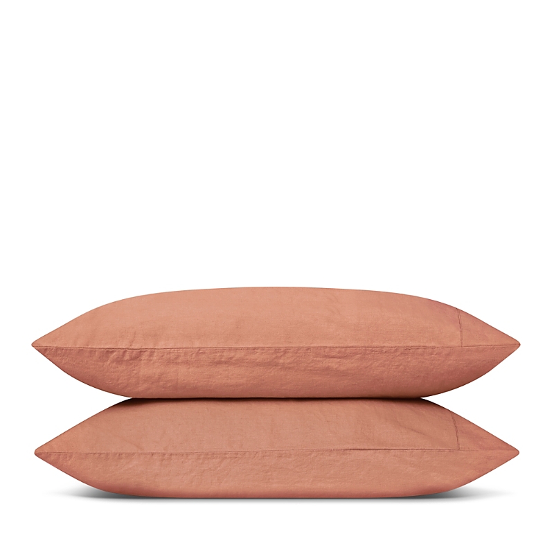 Piglet In Bed Linen Blend Pillowcase Pair, Standard In Warm Clay