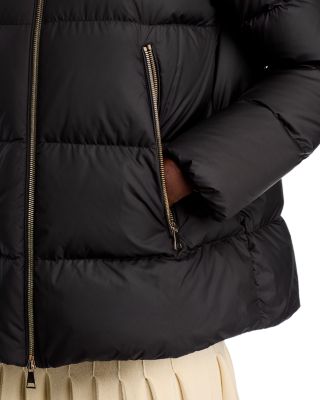 Laichefur Shearling Trim Hooded Down Jacket