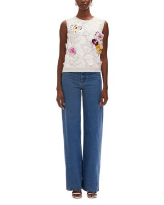 Guipure Floral Lace Knit Tank