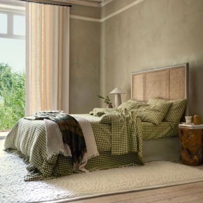 Gingham Linen Blend Duvet Cover