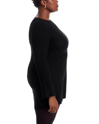 100% Cashmere Contour Ribbed Mini Dress - Exclusive