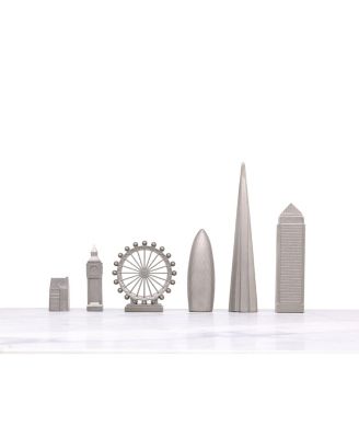 Chess Set Stainless Steel LONDON with London Map Board - Ages 14+ Years