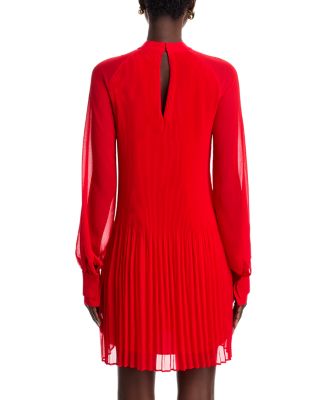 Dolumi High Neck Blouson Sleeve Dress