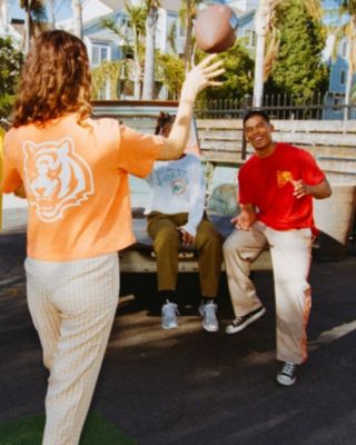  Women's NFL Cincinnati Bengals Dual Threat Mock Neck Crop Tee